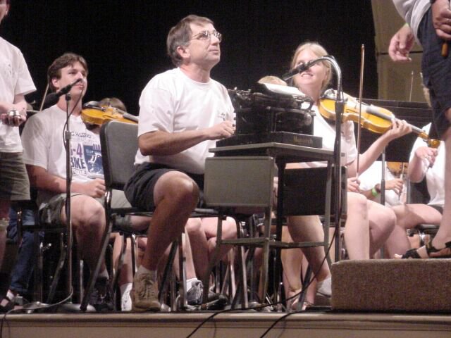 Chuck Offenberger at the ready, despite the sunburn